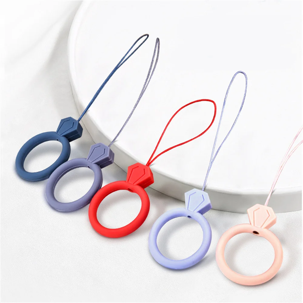 soft silicone mobile phone straps keycord lanyards finger rings cartoon phone cord chian accessories anti lost rope usb pendant free global shipping