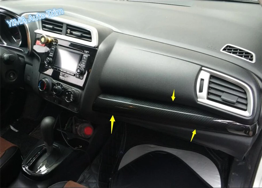 Lapetus For Honda FIT JAZZ- ABS Car Styling Co-pilot Middle Control Instrument Panel Cover Molding Trim 1 Piece