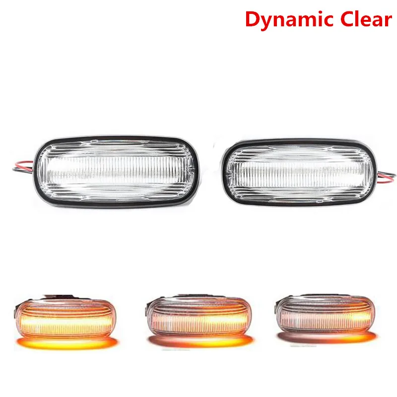 DYNAMIC CLEAR Движущаяся боковая габаритная лампа, динамический Светодиодный Боковой ретранслятор, индикаторный светильник для Land Rover Discovery Defender TD5 - Испускаемый цвет: DYNAMIC CLEAR
