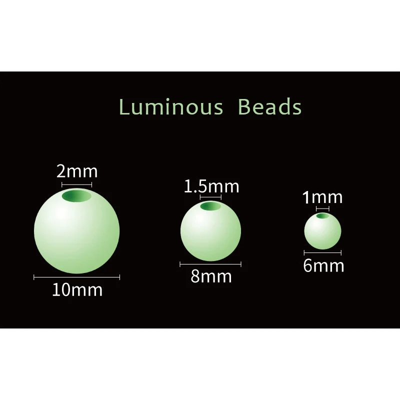 100pc/bag Fishing Floats Beads Luminous Light Glowing Balls For Night Plastic 6/8/10mm Bass Bait Lure | Спорт и развлечения