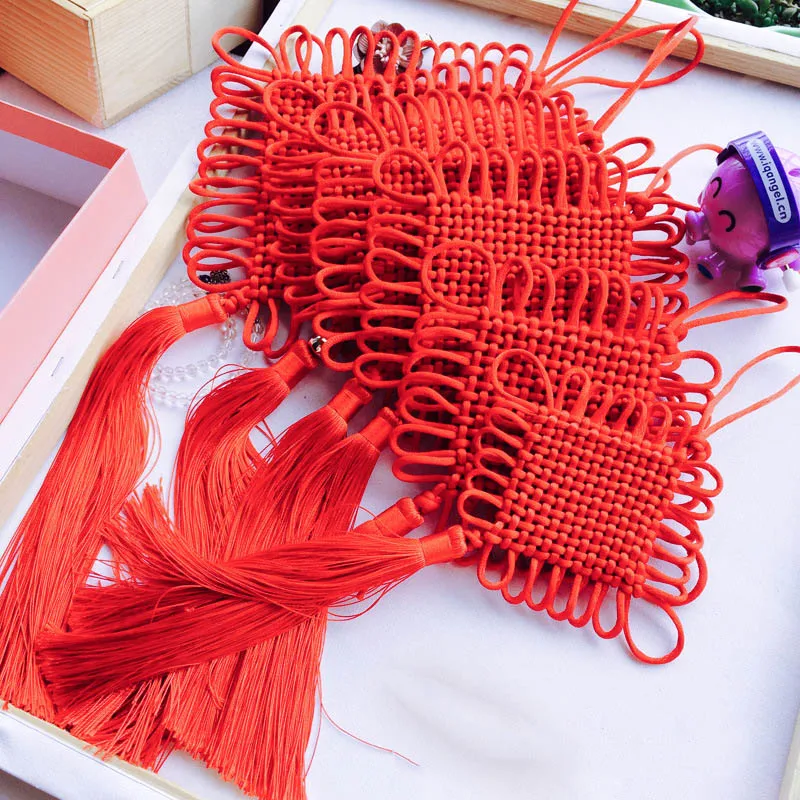 6 plate-24 plate pure handicraft knitting Chinese knot tassels fringe tassel trim decorative pendant for home decoration | Дом и сад