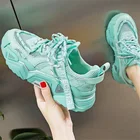 Женские кроссовки на шнуровке LITTHING, модная дышащая сетчатая массивная спортивная обувь на платформе, Уличная Повседневная женская обувь, 2020
