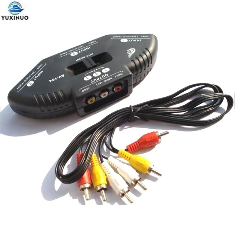 

3 In 1 Out Audio Video RCA Switch Splitter Selector 3 to 1 RCA Composite AV Cable for STB TV DVD Player XBOX PS2 Game Switcher