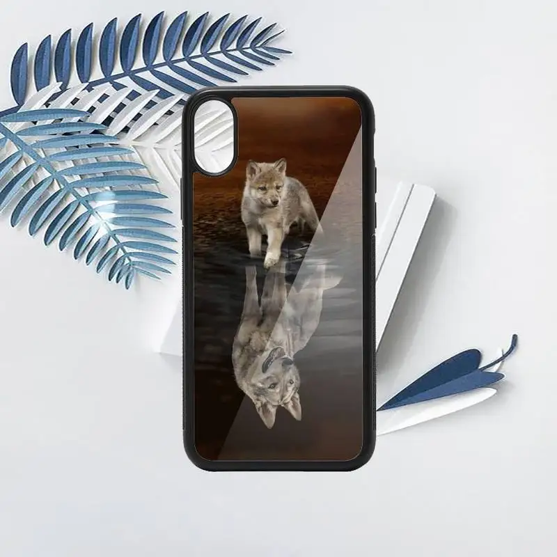 

Cat lion reflection animal high quality Phone Case PC for iPhone 11 12 pro XS MAX 8 7 6 6S Plus X 5S SE 2020 XR