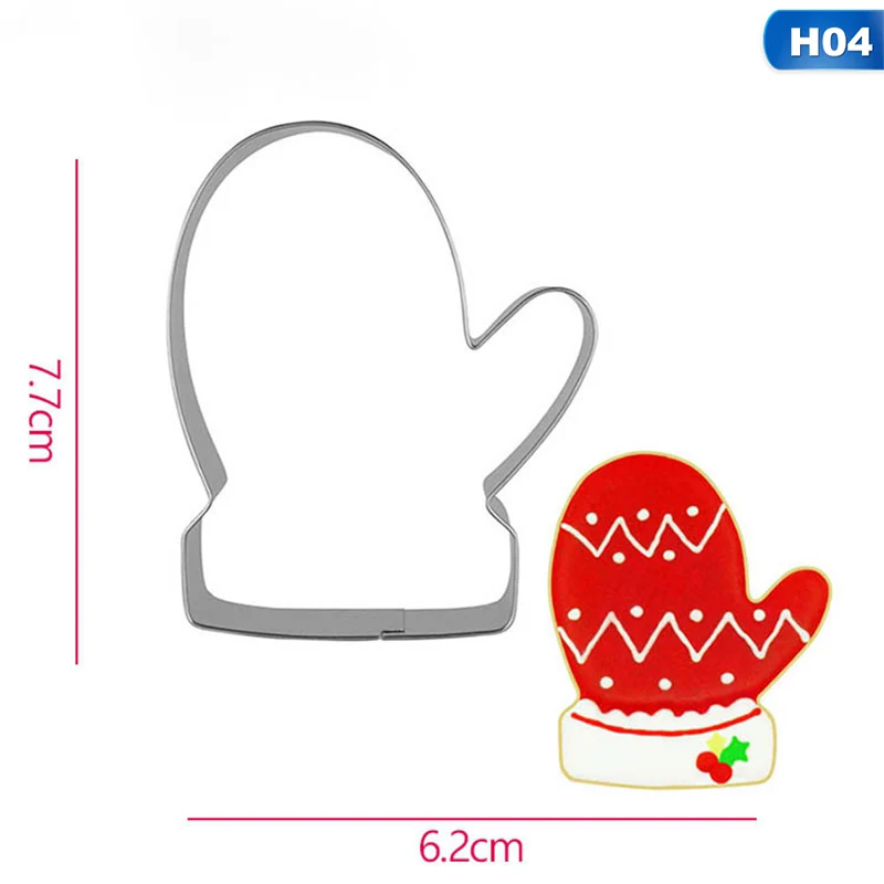 Stainless Steel Biscuit Mould Santa Claus Shape Fondant Cake Mold DIY Sugar Craft Xmas 3D Pastry Cookie Cutters Cake Tools