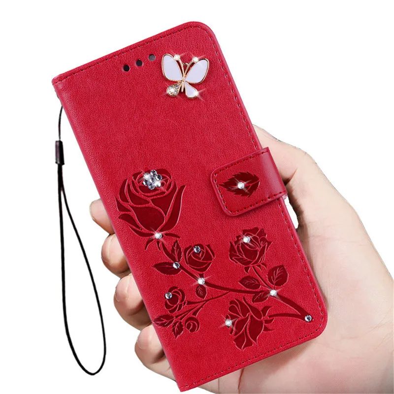 Роскошный блестящий чехол с розами для Meizu M2 Mini M5 M6 Note M5S M6S A5 M5C M9C C9 Pro 6 Plus 6S откидной