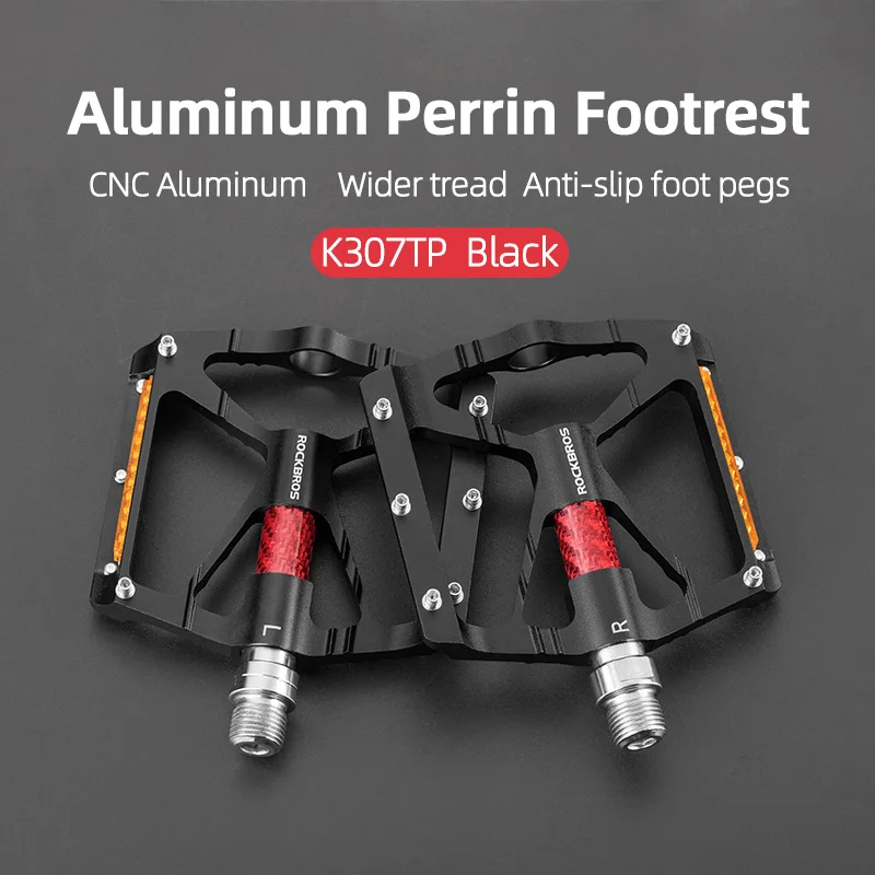 

ROCKBROS Bike Pedals Ultralight Aluminum Alloy Mountain Bike Pedal Reflective Seal Bearing Cycling Bicycle Accessories MTB Pedal
