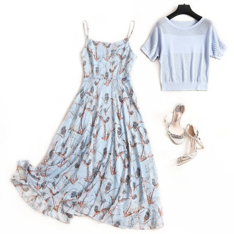 Женское летнее платье новинка 2020 Платья с цветочным принтом привлекательные