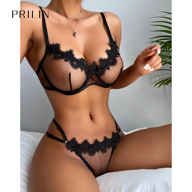 

Прозрачное чувственное нижнее белье, сексуальный комплект нижнего белья, женский кружевной бюстгальтер пуш-ап, соблазнительные Бюстгальте...