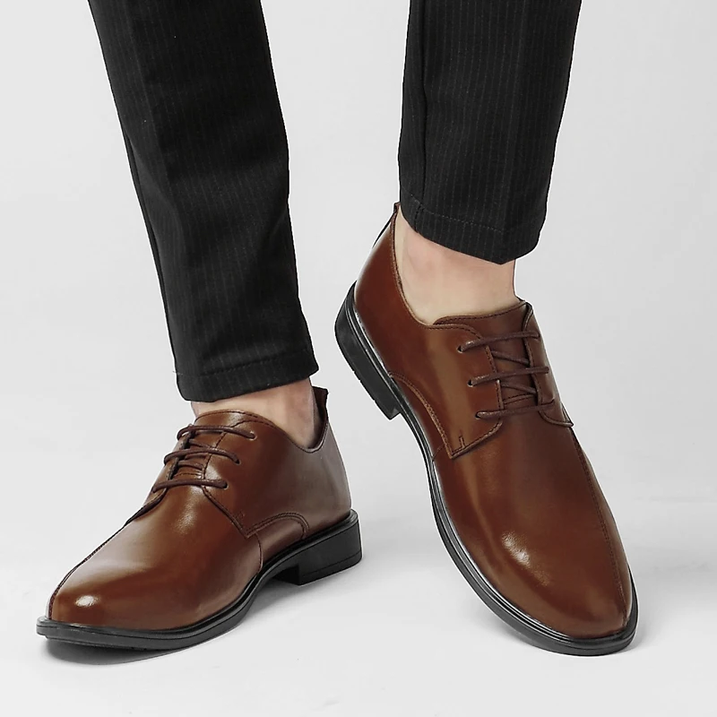 

2021 New Mens Shoes Genuine Leather Casual Classic Shoes High Quality Formal Dresses Business Brand Men Shoes Wedding Party Shoe