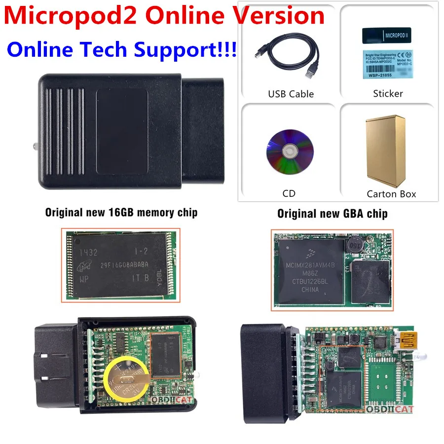 Автомобильный диагностический инструмент OBDII микро-Pod II для Chr-ysler Do-dge Je-ep Fi-at OBD2