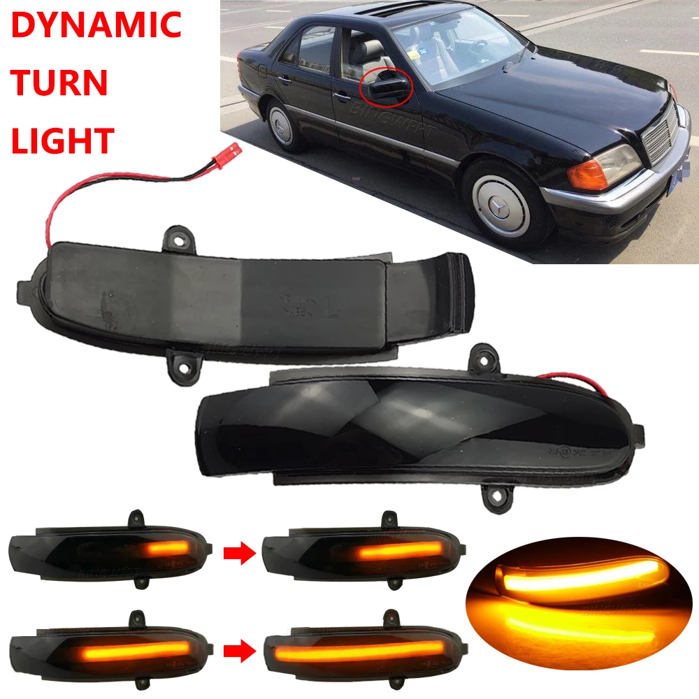 

LED Turn Signal Side Mirror Light For Mercedes Benz C Class W203 S203 CL203 2001-2007 Flashing Water Dynamic Indicator Blinker