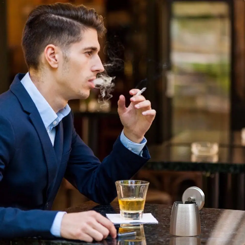 Большой пепельница с защитой от ветра для рабочего стола копченый