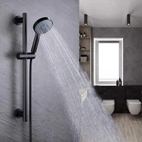 high quality matte black shower head with slide bar combo 5 function handheld shower kit shower hose adjustable holder set