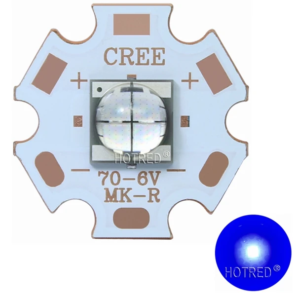 1-10 шт. ETI 7070 6 в 4 чипа 15 Вт светодиодный Диод-излучатель может заменить Cree MKR MCE XHP50 XHP70 холодный белый Светодиодный светильник с 20 мм медной печатной платой - Испускаемый цвет: Blue 450-460nm