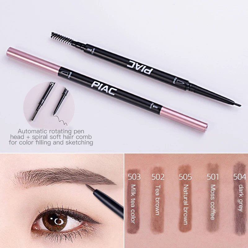 

Ultra Fine 1.5mm Eyebrow Pencil Precise Brow Definer Long Lasting Waterproof Brown Eyebrow Tint Brow Rotatable Pen Makeup TSLM1