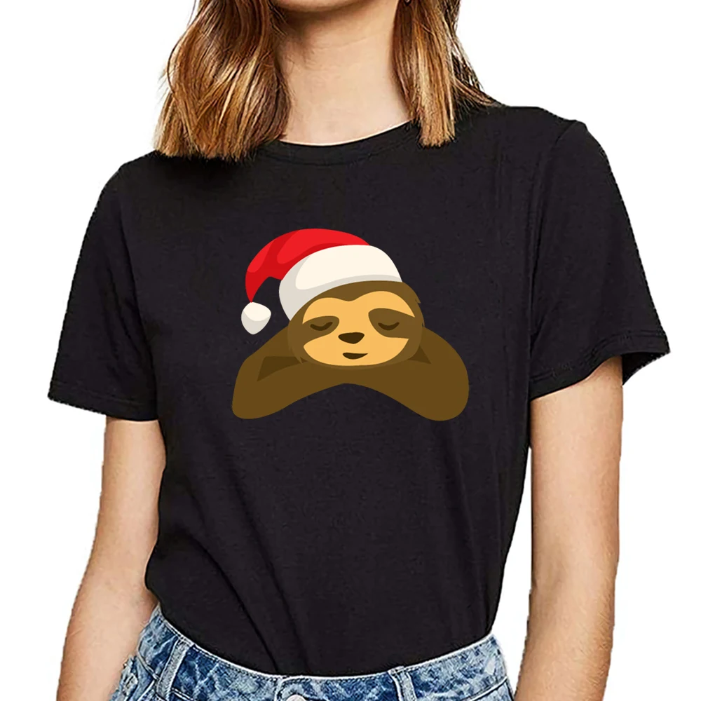 

Tops T Shirt Women christmas sloth Sexy Harajuku Short Female Tshirt