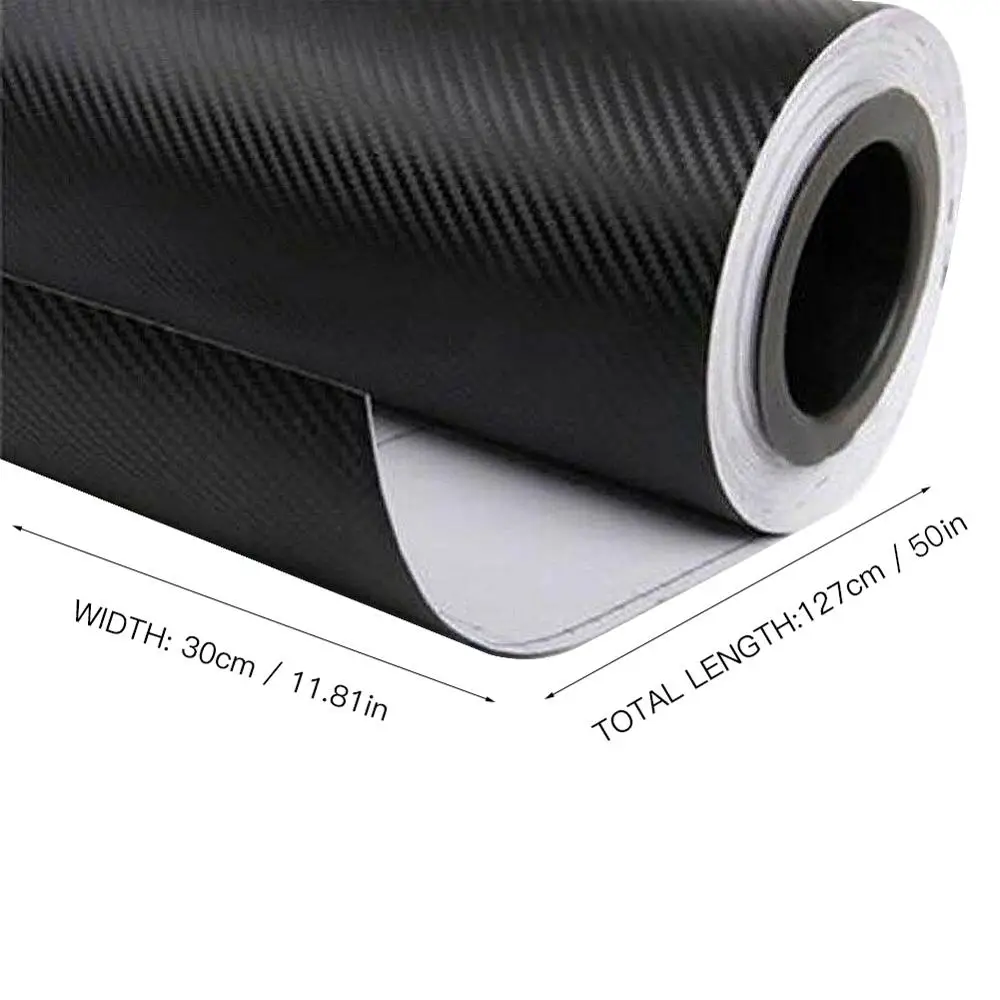 

3D Carbon Fiber Vinyl Film Car Body Stickers Waterproof DIY Auto Interior Panel Car Styling Car Interior Accessories 127*30cm L1