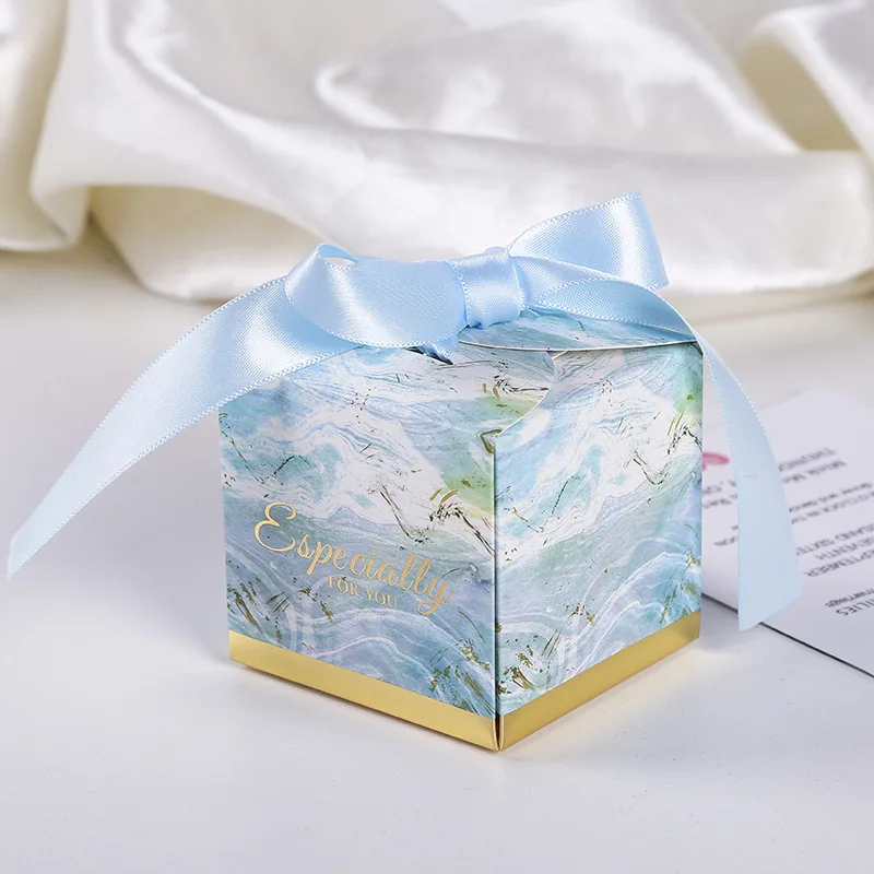 light blue Бумага конфеты коробки, свадебные сувениры Подарочная коробка для шоколада упаковка Подарочный мешочек bonbon boite Кадо вечерние наборы; детский душ пользу - Цвет: light blue