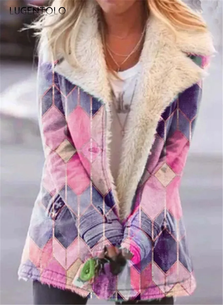 

Женское однобортное пальто с отложным воротником, повседневные весенние тонкие уличные куртки больших размеров с длинным рукавом и принто...