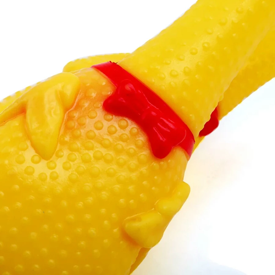 Резиновая желтая кричащая курица игрушка для собаки игрушки домашних животных