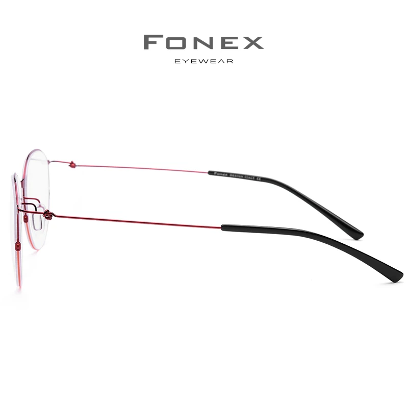 FONEX очки из титанового сплава мужские круглые оправы для очков женские оптические оправы по рецепту Близорукость корейские Безвинтовые очки 98612