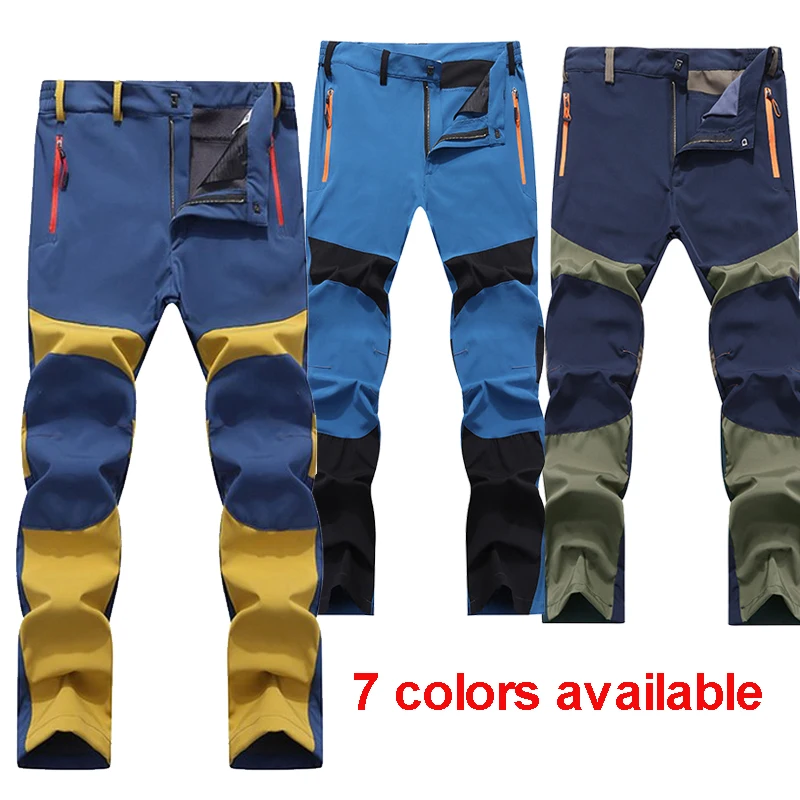 Новые мужские флисовые треккинговые походные брюки зимние уличные