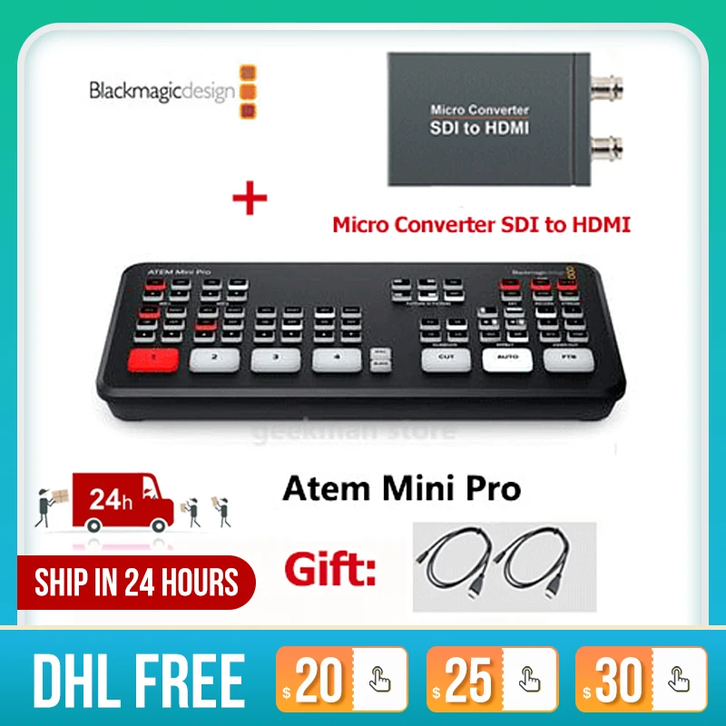 Оригинальный Blackmagic Design ATEM Mini Pro/ATEM мини переключатель потока в реальном времени