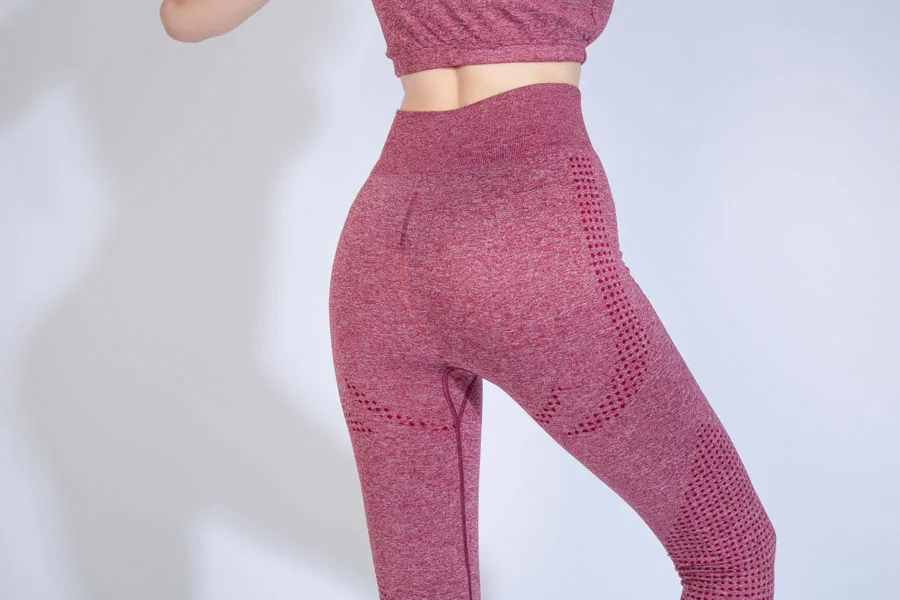 Women Yoga pants Seamless Leggings gray red High Waist Pants Sport Fitness Compression Pant | Спорт и развлечения