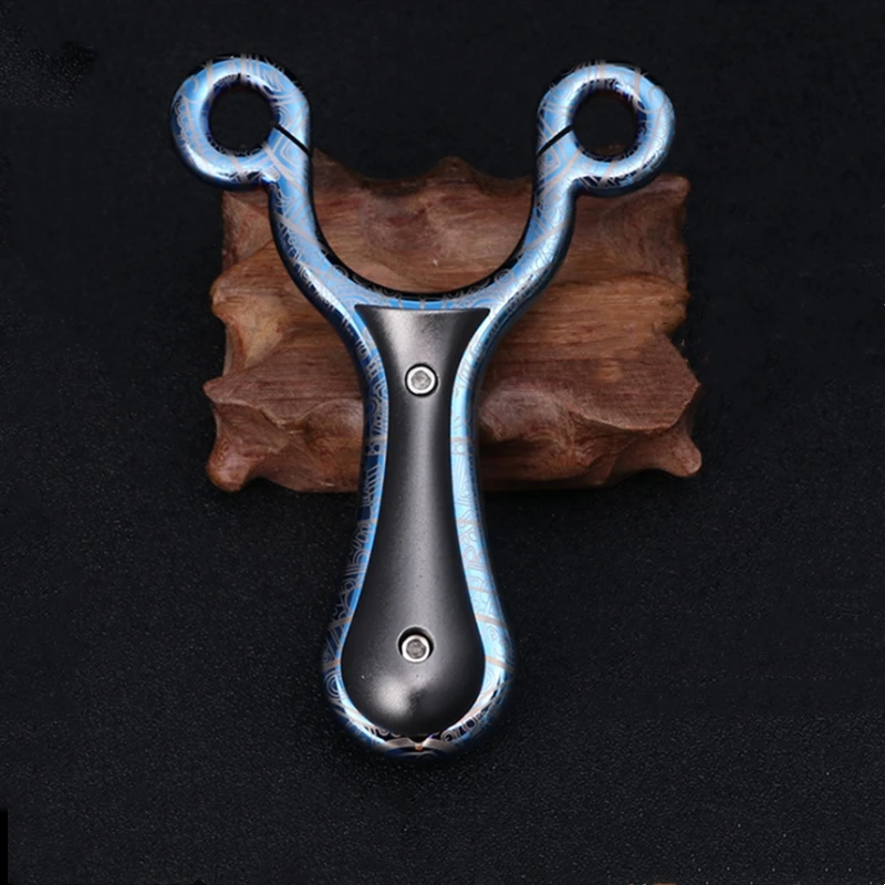

Powerful 440C Stainless Steel Roasted Blue Slingshot Traditional Slingshot CNC Precision Catapult Outdoor Hunting Shooting Bow