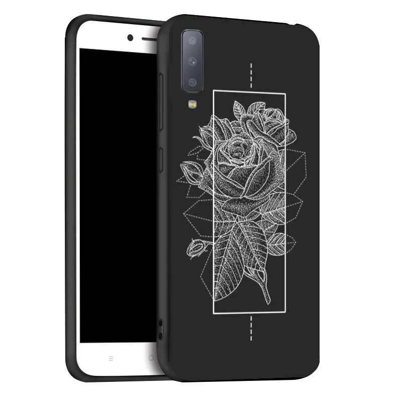 x074 Чехол для samsung A6, A8 Plus, A7, A9, чехол, мягкий, 3D, мультяшный, силиконовый, черный, окрашенный, чехол для телефона, для samsung Galaxy A5, бампер - Цвет: x074