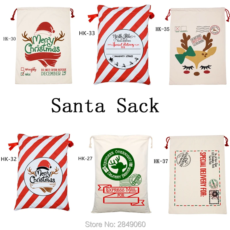 20 шт. Рождественский Подарочный мешок Санта мешки с кулиской из парусины сумки