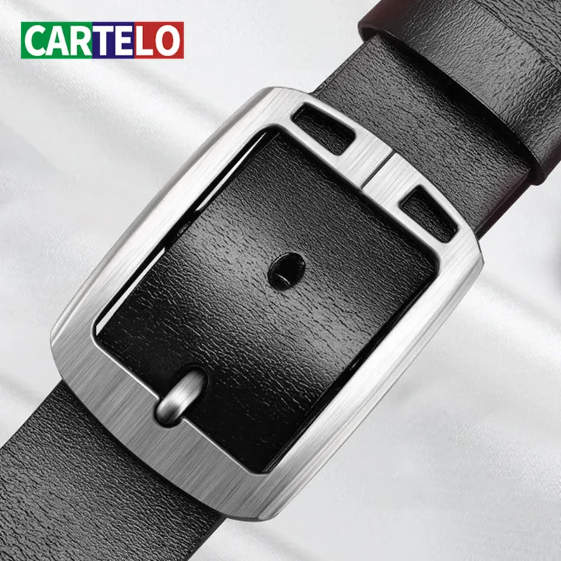 Ремень CARTELO мужской из натуральной кожи люксовый модный пояс с классической