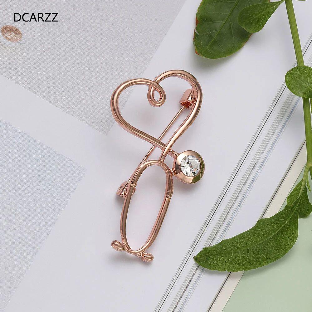 DCARZZ золото заколка в виде стетоскопа Медицинский Брошь Винтаж ювелирные изделия