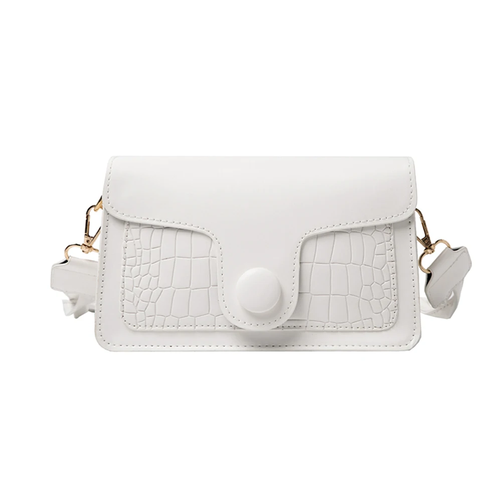 

Female Vintage Baguette Crocodile Pattern Women Shoulder Bags Retro Split PU Leather Bags Ladies Messenger Handbag