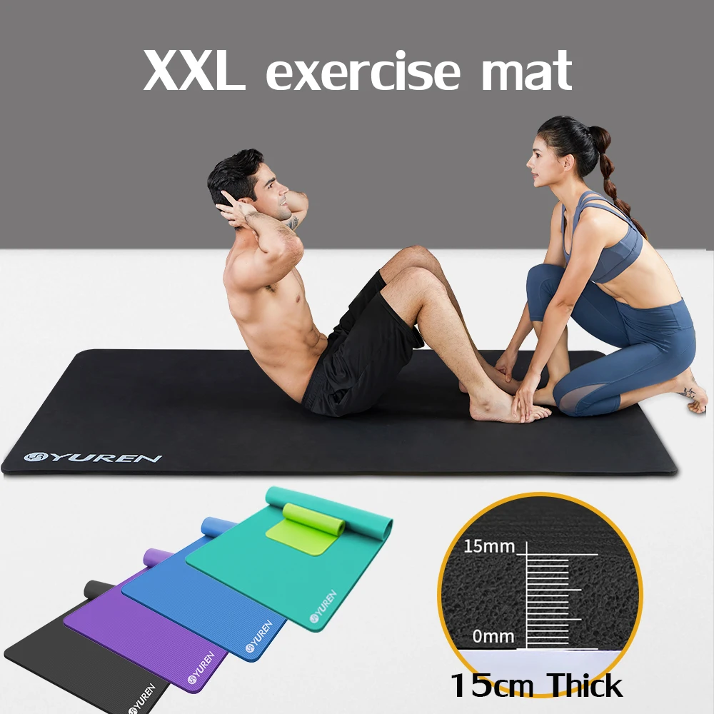 Ekstra geniş Yoga Mat 200cm x 130cm kaymaz egzersiz matı kalın Pilates meditasyon eğitim minderi spor halı için ev spor salonu