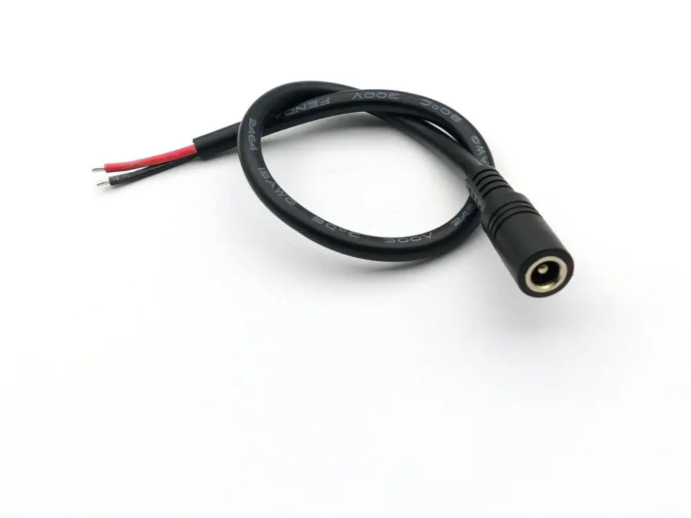 

8PCS 2.1mm x 5.5mm DC Power Female Socket 18AWG CABLE 27cm