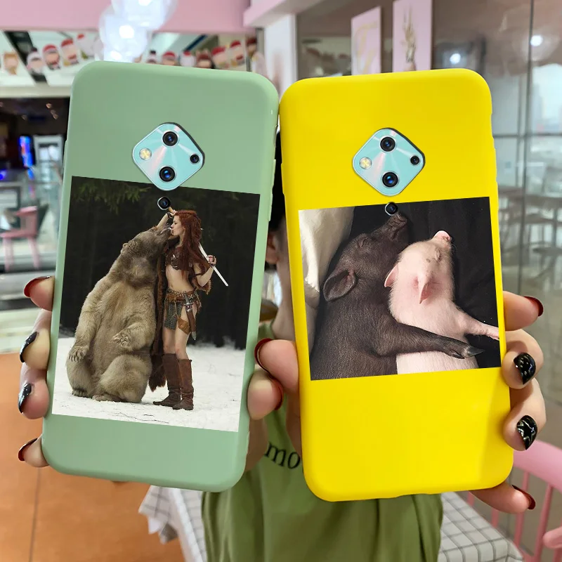 

For Vivo S5 Case Candy Painted Matte Shell For VIVO S5 S6 S7 S9 Case Cute Animal Pattern Silicone Soft TPU Cover For VIVO S9E