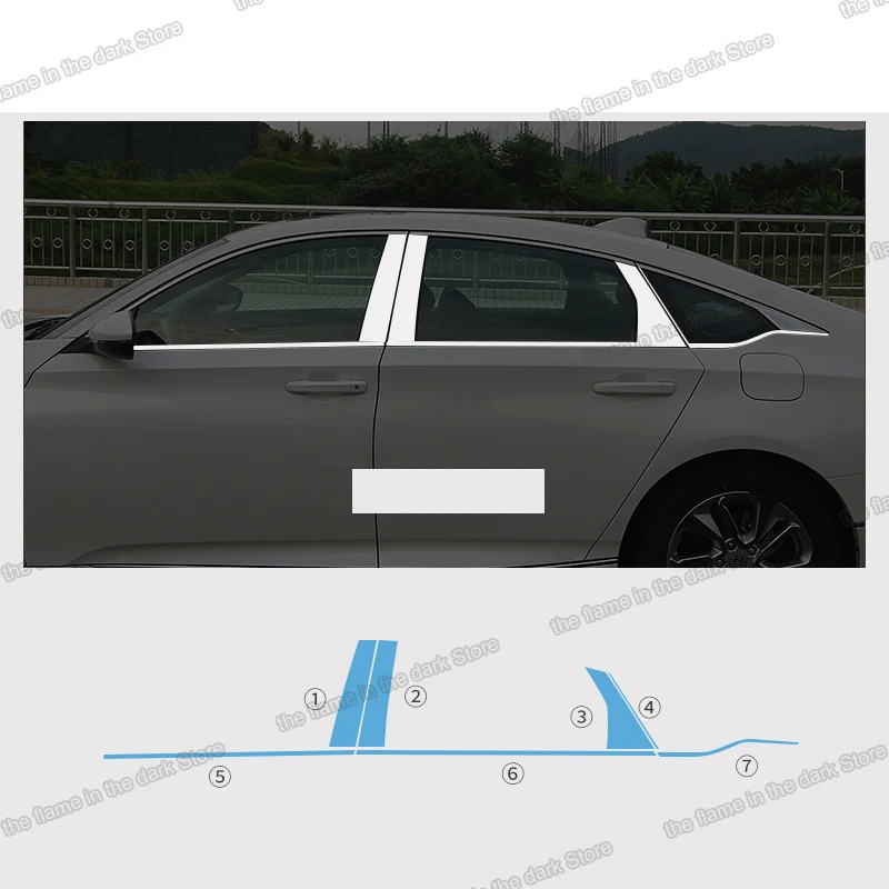 Lsrtw2017 отделка окна автомобиля из нержавеющей стали для honda accord 2018 2019 2020 2021