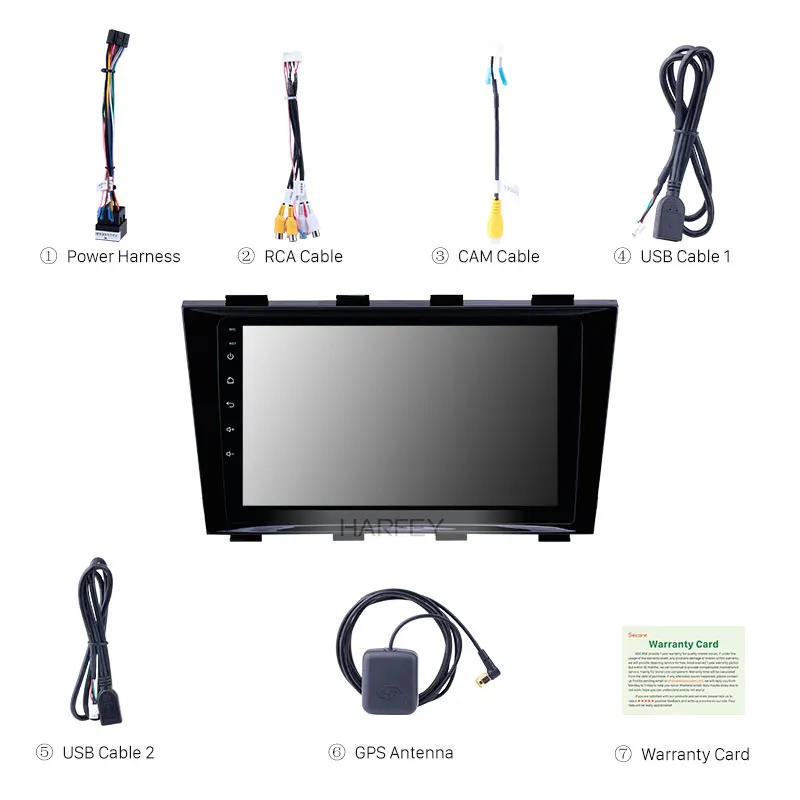 Сенсорный экран Harfey HD 9 &quot Android 8 1 с поддержкой Bluetooth AUX для игр TPMS 2009 2015 Geely Emgrand