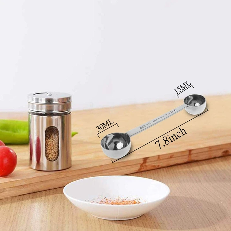

2 in 1 Stainless Steel Coffee Measuring Spoons 15Ml&30Ml Tea Measuring Spoon Coffee and More, Stirring Spoon