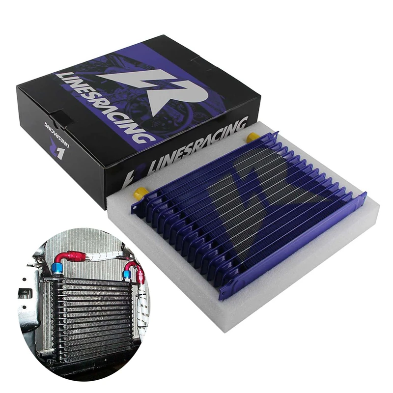 

LINESRACING UNIVERSAL 15ROW AN-10AN OIL COOLER Trust Type Black/Blue