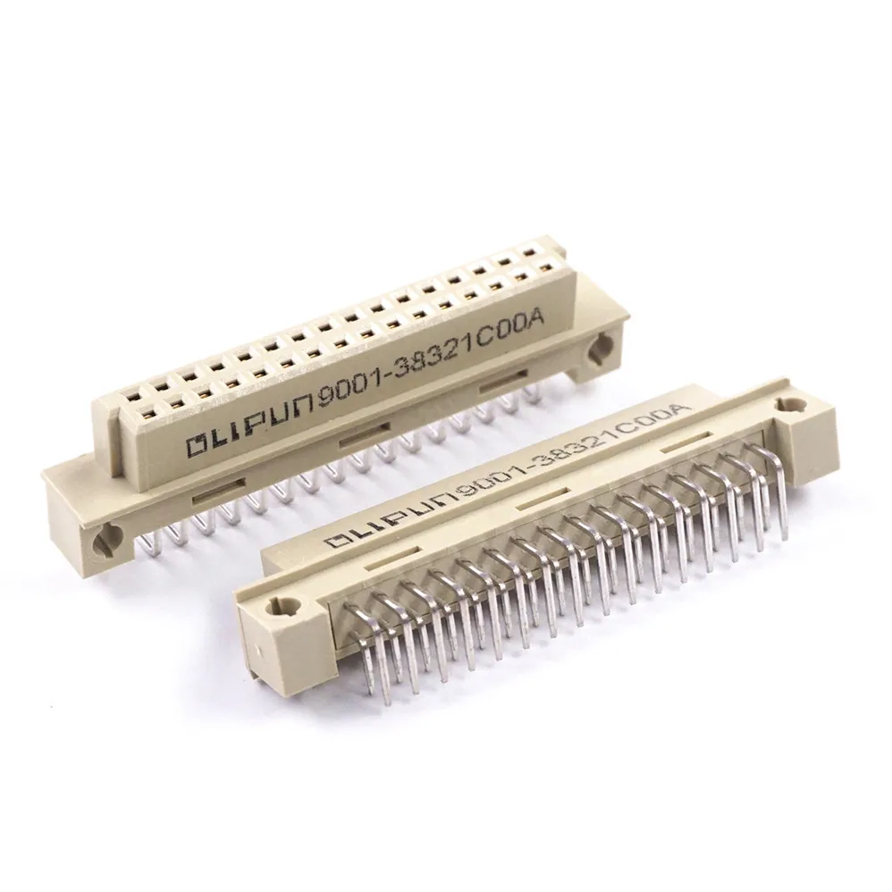 

100pcs DIN 41612 Connector 2 Rows 32 Positions Female Socket Receptacle Right Angle Through Hole 2x16 Pin Pitch 2.54mmx5.08