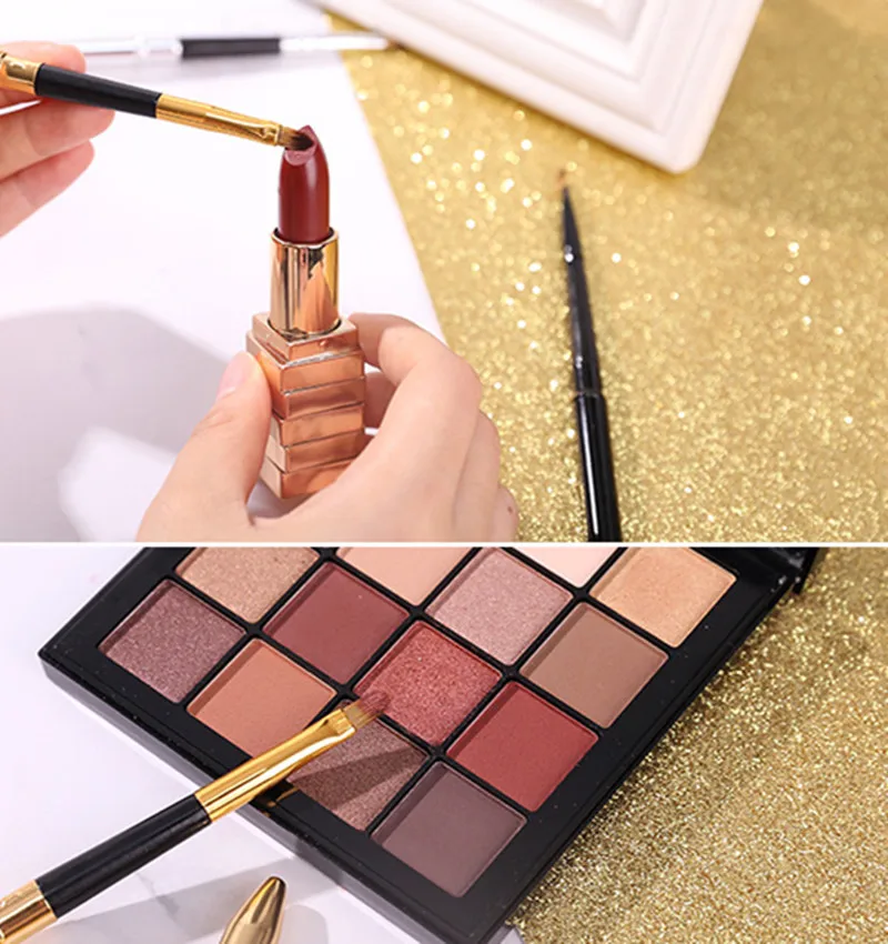 1 шт складной цвета: золотистый серебристый черный губ Макияж Кисть