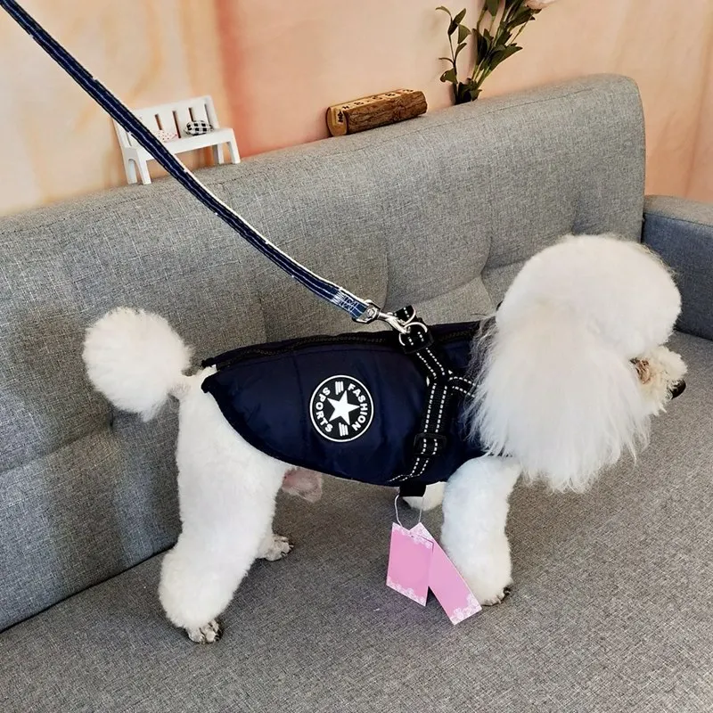 Осень Зима Pet лыжный костюм без рукавов хлопок Мягкий жилет с прочной обхватывающие грудь ремни одежда пальто поставки