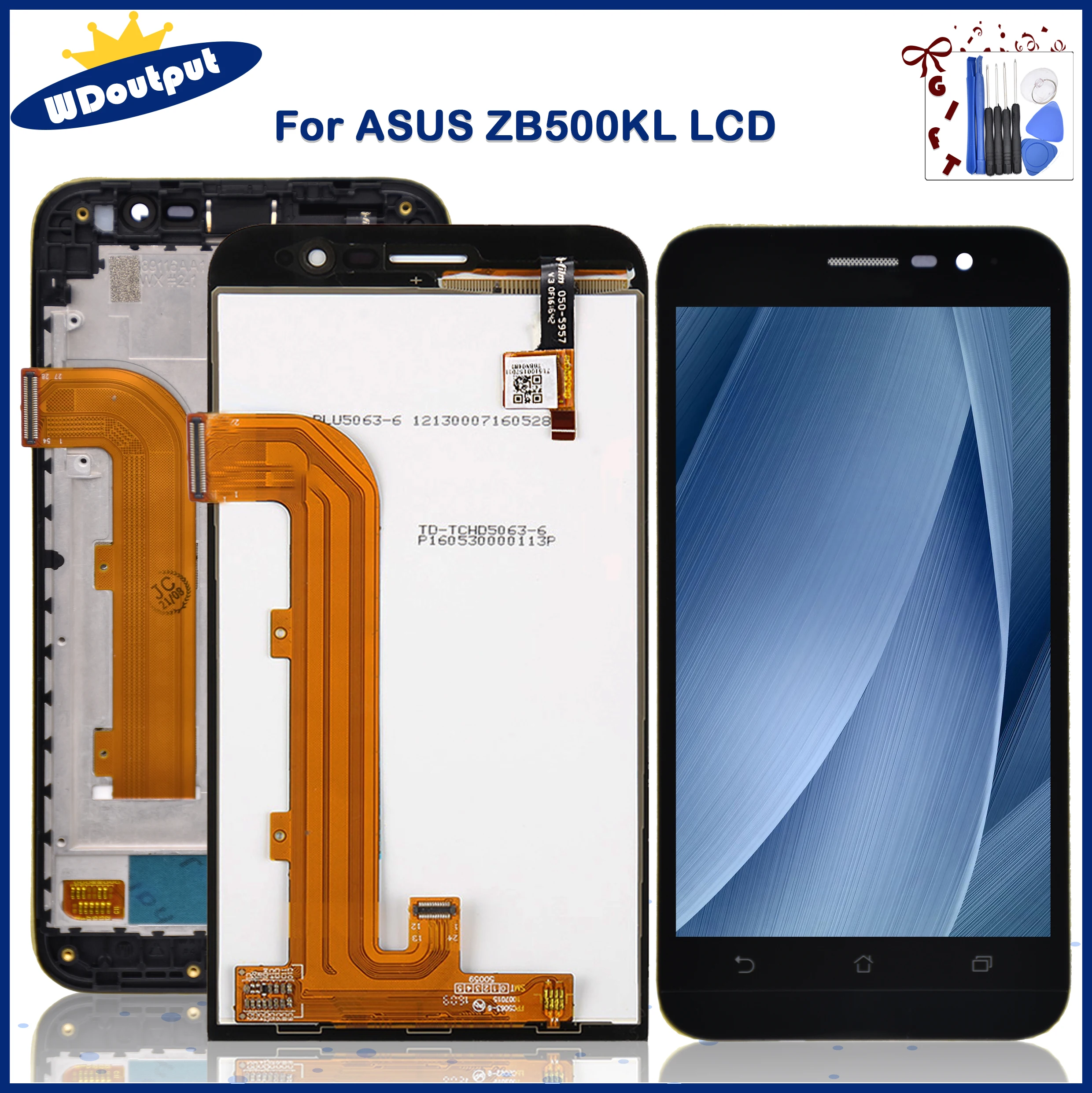 Original For Zenfone Go ZB500KL LCD Display Touch Screen with Frame Digitizer Assembly Replacement For ASUS ZB500KL X00AD+Frame