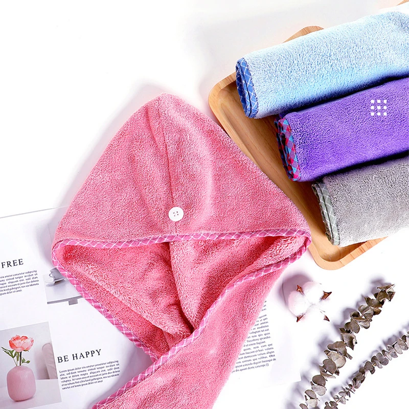 Женское полотенце для сушки волос из микрофибры однотонное быстросохнущее