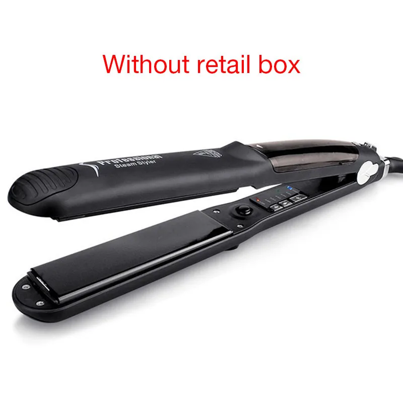 Without retail box Плоский паровой утюг, выпрямитель для волос, профессиональный керамический паровой с аргановым маслом, инфузионный выпрямитель для волос, плоский утюг Steampod - Цвет: Without retail box