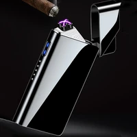 modern simple portable pulse double arc electronic lighter plasma fast charge usb rechargeable lighter windproof mirror smoking