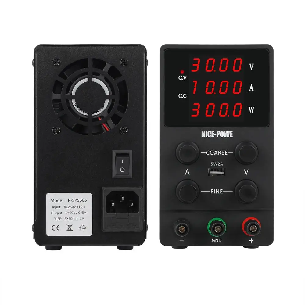 

4Digits Mini Dc Switching Laboratory Power Supply Adjustable 30V 10A 60V 5A LED Display Adjustable Voltage And Current Regulator